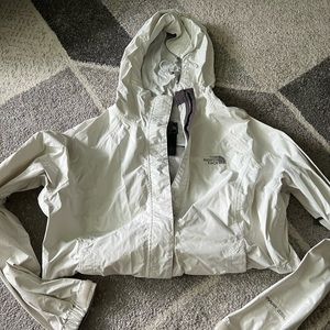 White North Face Rain Jacket size Medium
